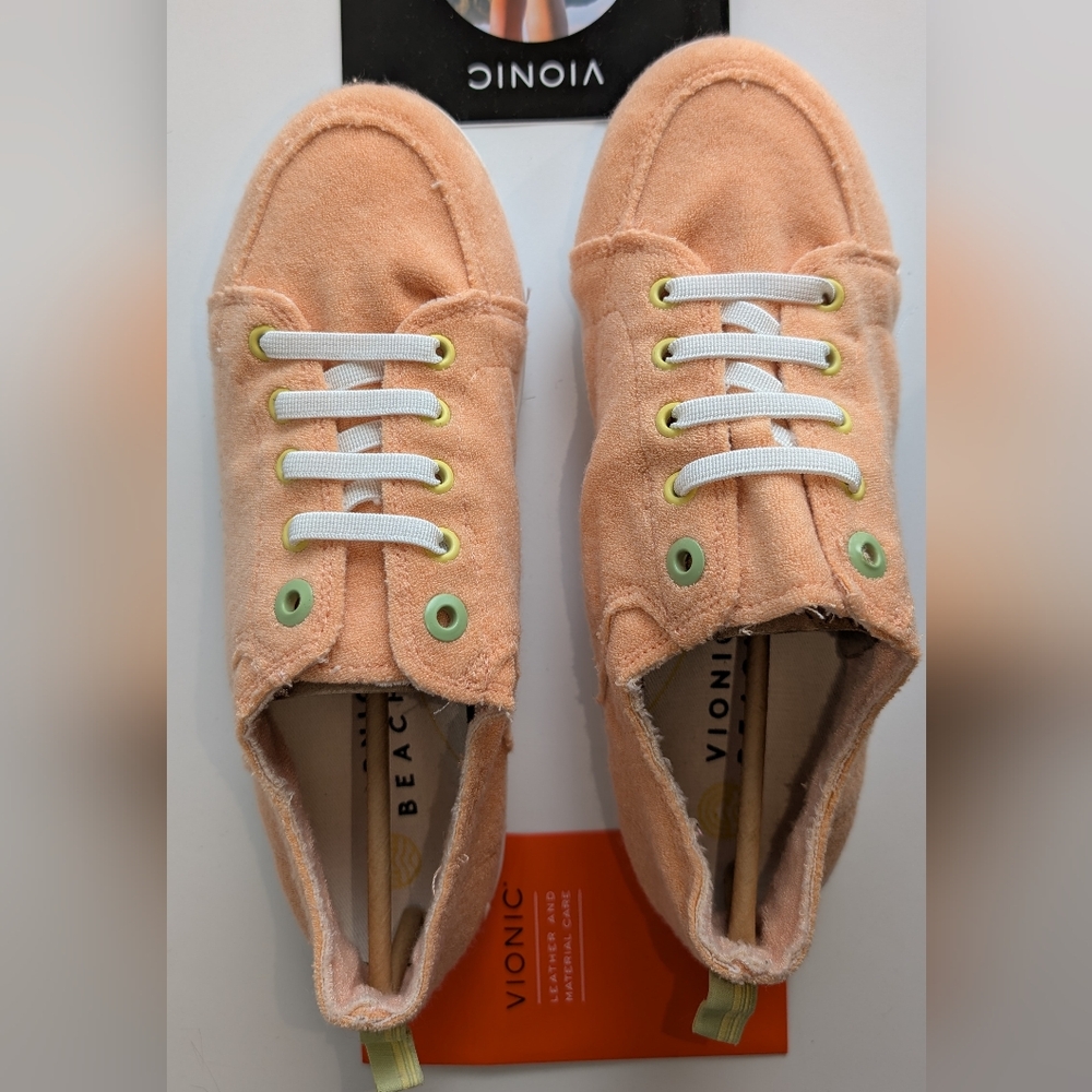 Vionic Beach Pismo Apricot Terry Sneakers 9W New
